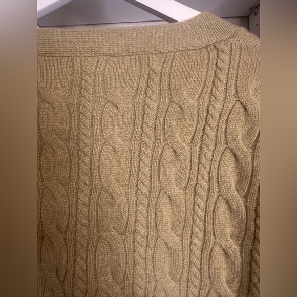 Garnet Hill Cashmere Cable Knit Cardigan.  Size XS - Picture 8 of 9